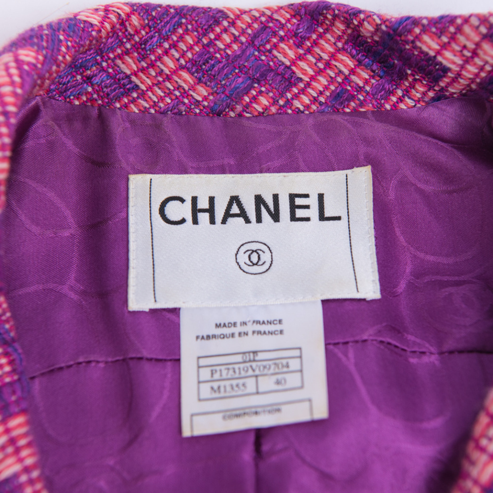 CHANEL Spr '01 Pink/Purple 3/4 Sleeve Jacket Sz40 - Picture 7 of 7